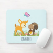 Cute Forest Animals Whimsical Cartoon Muismat (Met muis)