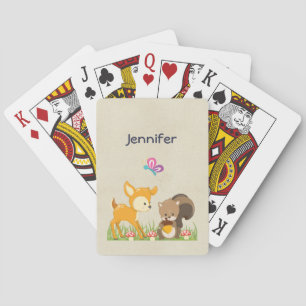 Cute Forest Animals Whimsical Cartoon Pokerkaarten