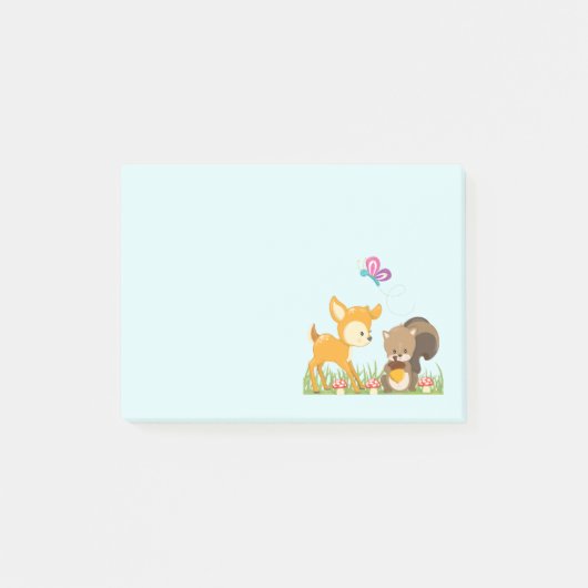 Cute Forest Animals Whimsical Cartoon Post-it® Notes (Voorkant)