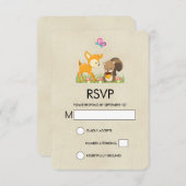 Cute Forest Animals Whimsical Cartoon RSVP Kaartje (Voorkant / Achterkant)