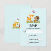 Cute Forest Animals Whimsical Cartoon RSVP Kaartje (Voorkant / Achterkant)