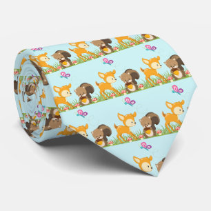 Cute Forest Animals Whimsical Cartoon Stropdas