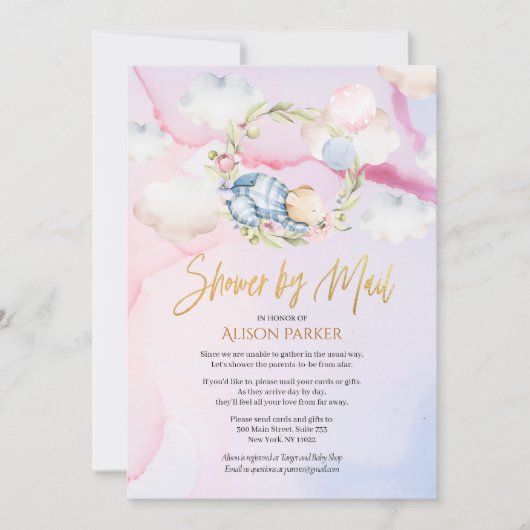 Cute Forest Beer Cloud Sleep | Baby shower per pos Kaart (Voorkant)