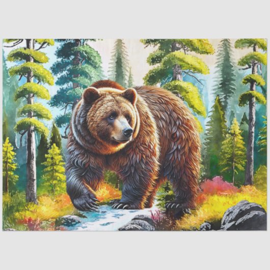 Cute Forest brown bear Tissuepapier (Voorkant)