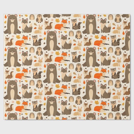 Cute Forest Critters Cadeaupapier (Vlak)