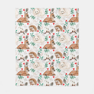 Cute Forest Critters Fleece Blanket Deken