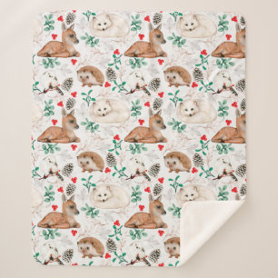 Cute Forest Critters Sherpa Blanket Deken