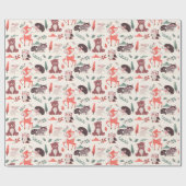 Cute Forest Critters Wrapping Paper Cadeaupapier (Vlak)