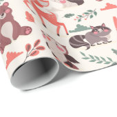 Cute Forest Critters Wrapping Paper Cadeaupapier (Rol Hoek)