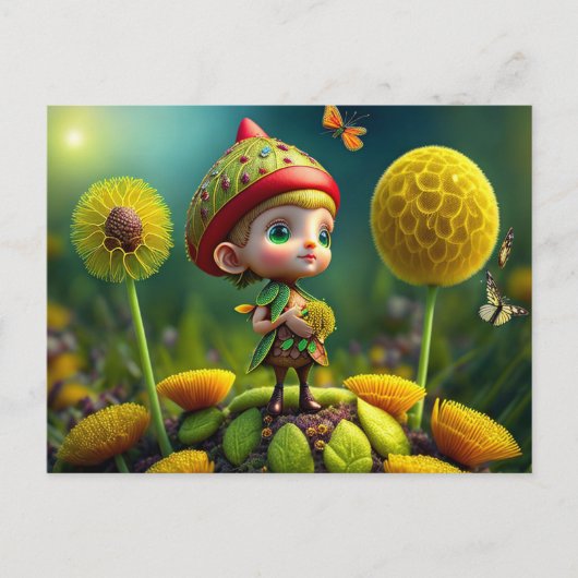 Cute Forest Elf, Briefkaart voor postkruising (Voorkant)