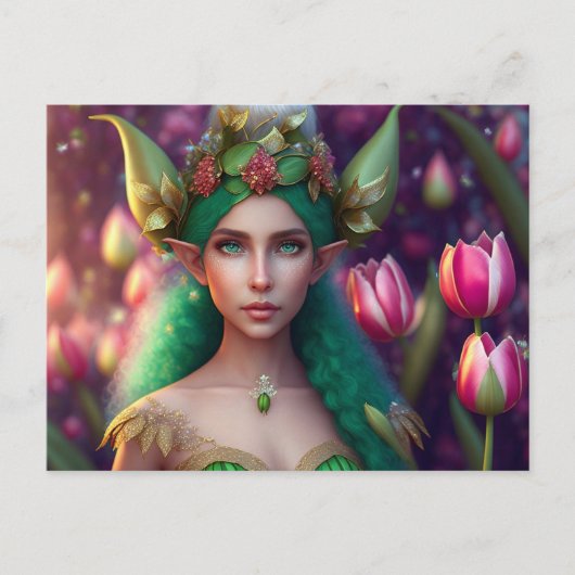 Cute Forest Elf, Carte postale pour le post-croise (Devant)