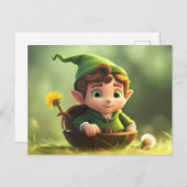 Cute Forest Elf, Carte postale pour le post-croise (Devant / Derrière)