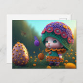 Cute Forest Elf, Carte postale pour le post-croise (Devant / Derrière)