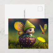 Cute Forest Elf, Carte postale pour le post-croise (Devant / Derrière)