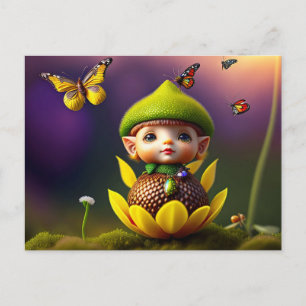 Cute Forest Elf, Carte postale pour le post-croise