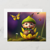 Cute Forest Elf, Carte postale pour le post-croise (Devant / Derrière)