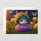Cute Forest Elf, Carte postale pour le post-croise (Devant / Derrière)