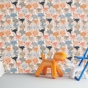 Cute Forest Fox Baby Nursery Decor Behang