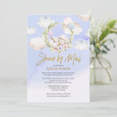 Cute Forest Rabbit Blue Sky | Baby shower per post Kaart (Staand voorkant)