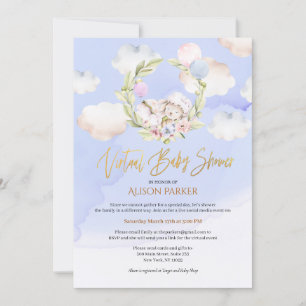 Cute Forest Rabbit Blue Sky   Virtueel Baby shower Kaart