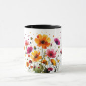 Cute forest wildlife and spring flowers coffee mug (Centre)