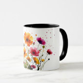 Cute forest wildlife and spring flowers coffee mug (Devant droit)