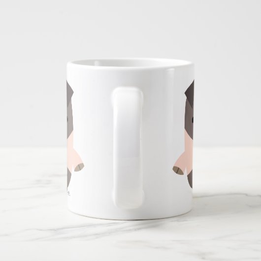Cute forte caricature Cochon Jumbo Mug (Dos)