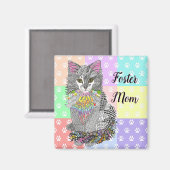 Cute Foster Maman Aimant Chat (Recto/Verso)