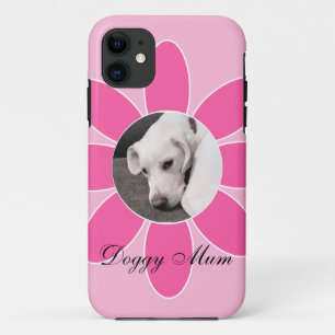Cute foto van Puppy Dog in Hot Pink-Lijst iPhone 11 Hoesje