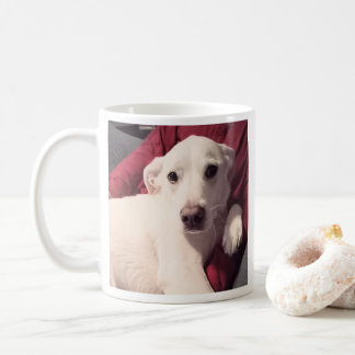 Cute foto van puppyhond Rode en roze gebedsboodsch Koffiemok