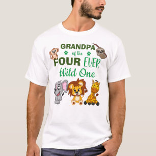 Cute Four Ever Wild Oerwoud Safari Animal Grandpa T-shirt