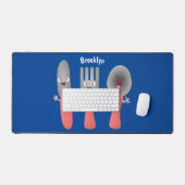 Cute fourche couteau et cuillère dessin de couvert (Clavier et souris)
