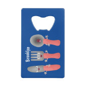 Cute fourche couteau et cuillère dessin de couvert (Devant)