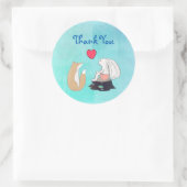 Cute Fox and Rabbit Woodland Creatures Bedankt Ronde Sticker (Tas)