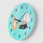 Cute Fox and Rabbit Woodland Creatures Tekening Grote Klok (Hoek)