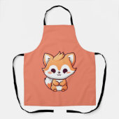 Cute Fox Apron Schort (Voorkant)