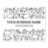 Cute Fox Autumn Pattern Custom Business, Large Rubberstempel (Afrduk)