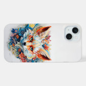 Cute Fox avec fleurs Papier Coupe (Verso Horizontal)