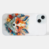 Cute Fox avec fleurs Papier Coupe (Verso Horizontal)