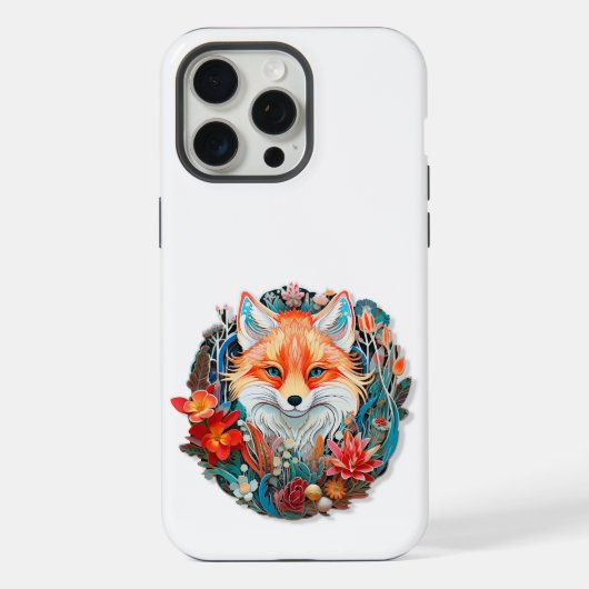 Cute Fox avec fleurs Papier Coupe (Verso)