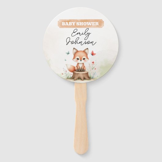 Cute fox baby shower  handwaaier (Voorkant)