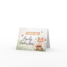 Cute fox baby shower invitation 