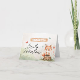 Cute fox baby shower invitation  bedankkaart