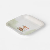 Cute fox baby shower  papieren bordje (Gebogen)