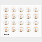 Cute fox baby shower  ronde sticker (Vel)