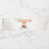 Cute fox baby shower  waterfles etiket (Enkel label)