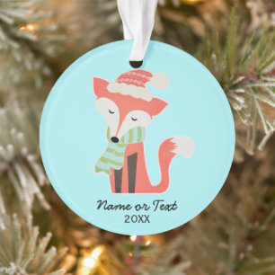 Cute Fox Baby's Kerstwinter Woodland Rustic Ornament