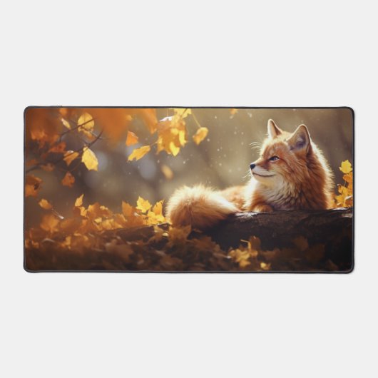 Cute Fox Basking à l'automne (Recto)