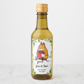 Cute Fox bedankt Baby shower Mini Wijn Etiket (Voorkant)