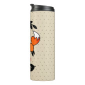 Cute Fox & Black Laurels Polka gepersonaliseerd Thermosbeker (Geroteerd rechts)